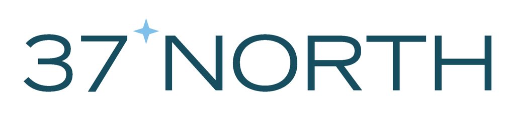 37 NORTH logo with a light blue star above, on a white background.